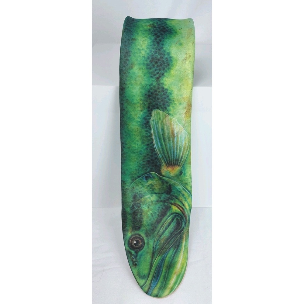 Ralph Marlin Original 1986 Fish Tie Large Mouth Bass Fishing Angler 56"x3"